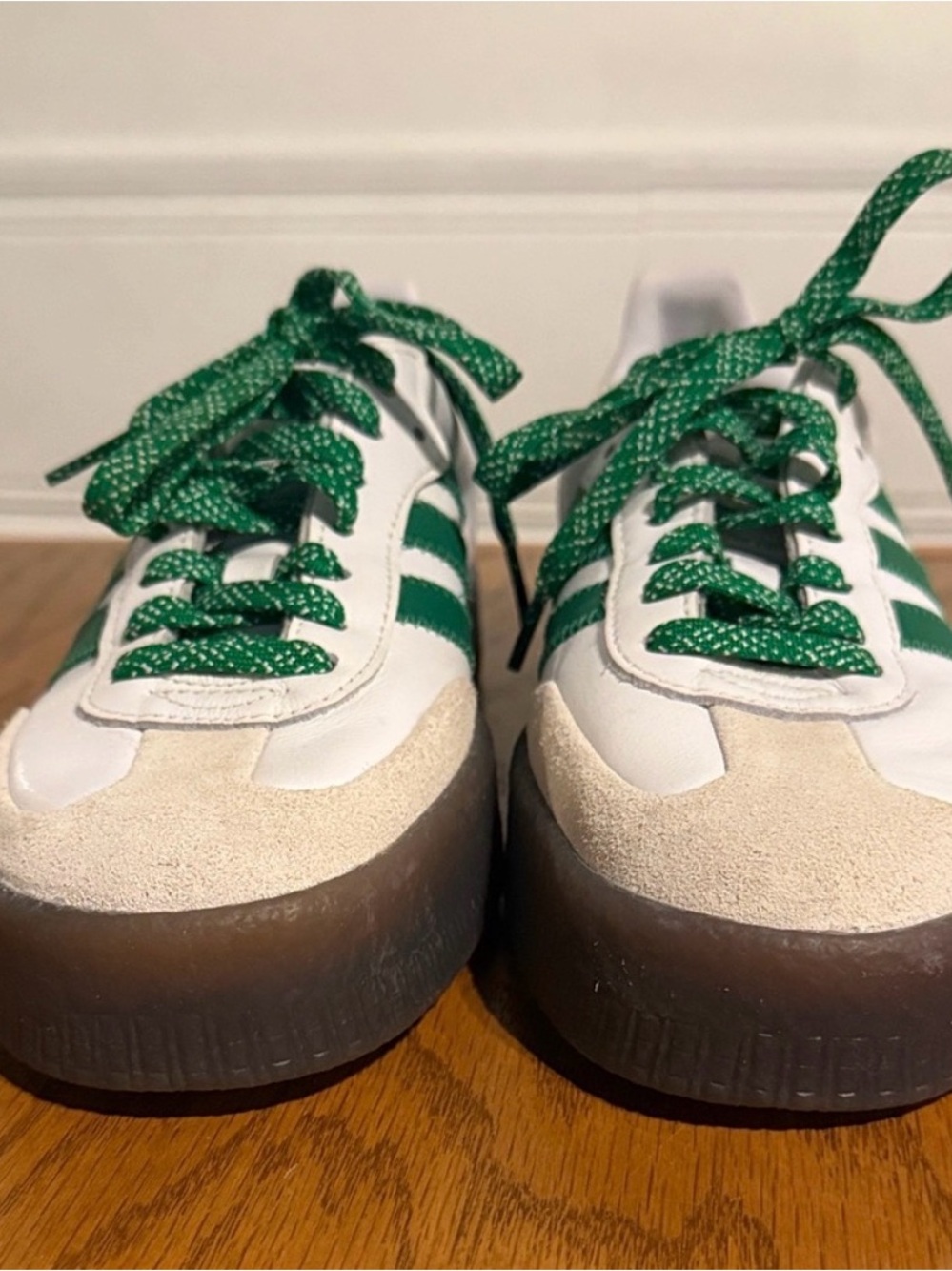 Adidas sambas, green and white, size 9 - Picture 2 of 5
